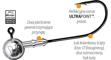 Główka jigowa V-POINT SPEED HD 3 szt. 7/0 25 g DRAGON PDF-540-250-070