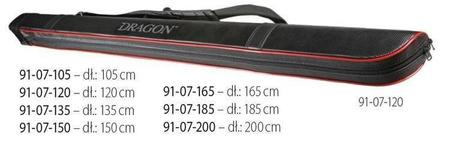 Pokrowiec na wędziska PCV 135 cm czarno-czerwony DRAGON CHI-91-07-135