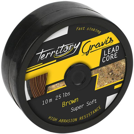 PRZYPON WIODĄCY GRAVIS LEADCORE BRĄZOWY 25LB - 10M MIKADO AMC-GL25B/B