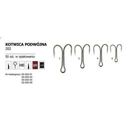 Kotwice podwójne 202 BR rozm. 4 (50 szt.) Robinson 03-P-202-04