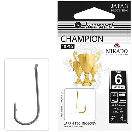 HACZYK SENSUAL - CHAMPION Nr 12 NI / 0.10mm / 70cm - torebka 10szt. MIKADO HSP10101-12N-10