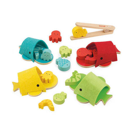 Sortowanie kolorów Wieloryby filcowe 2+, Janod