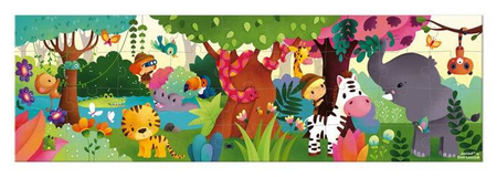 Puzzle panoramiczne w walizce Dżungla 36 elementów 4+, Janod
