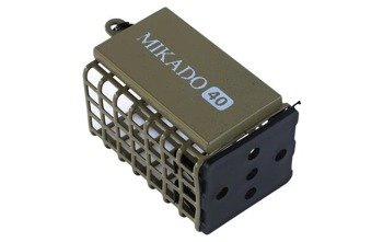 KOSZYCZEK ZANĘTOWY Z DENKIEM KWADRATOWY (25x30x44) 10g - CIEMNA OLIWKA - op.10szt MIKADO AMKZ-02-10-CO