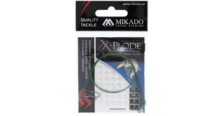 PRZYPON STALOWY Z KR. I AGR. 25cm / 10 kg - op.2 szt (GREEN) MIKADO ZG11-001