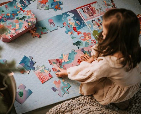 Puzzle w walizce Syreny 24 elementy 3+ Made in France, Janod