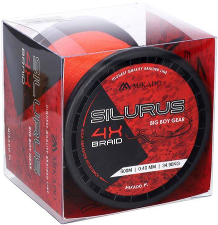PLECIONKA NA SUMA SILURUS 4 X BRAID (FLUO ORANGE) 0.40mm\34.90kg\600m - op.1szp MIKADO.