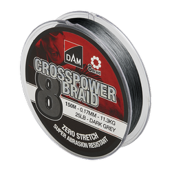 CROSSPOWER 8-BRAID 150M 0.17MM 11.3KG 25LBS DARK GREY DAM (66589)