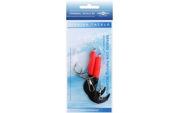 ZESTAW MORSKI - PILK D-TWIST RIG 7.5cm - hak 2x6/0 (RED/BLACK) MIKADO LS-A075-7.5-03