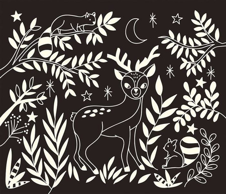 Zestaw kreatywny Do zdrapywania Karty świecące w ciemności Nocny świat 7+, Janod