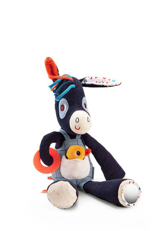 LILLIPUTIENS Przytulanka aktywizująca wielofunkcyjna Osiołek Ignace 9 m+