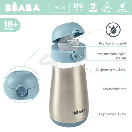 Beaba Bidon termiczny termobutelka 350 ml Windy blue