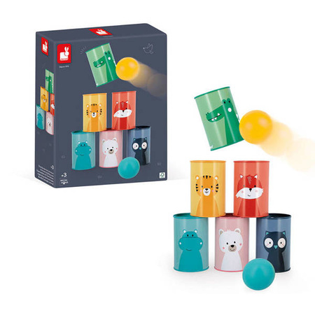 Gra Zbijanie puszek Zwierzęta 3+, Janod