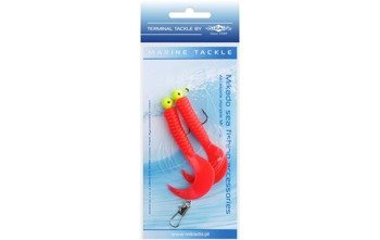 ZESTAW MORSKI - PILK TWIST JIGHEAD RIG 7.5 cm - 2x3 g (RED) MIKADO LS-A007-2X3Y-01