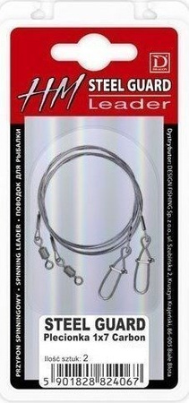 Przypon  HM 1x7 carbon/steel/Momoi 40cm 2 szt. 9kg STEEL GUARD DRAGON PDF-57-709-40