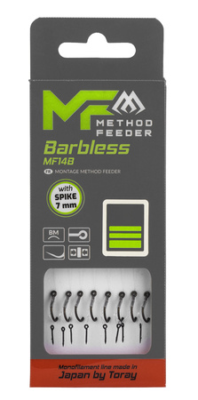 PRZYPON MF - MF14 Z IGŁĄ - hak bez zadziora nr 6 / żyłka: 0.25mm/10cm - op.8szt.