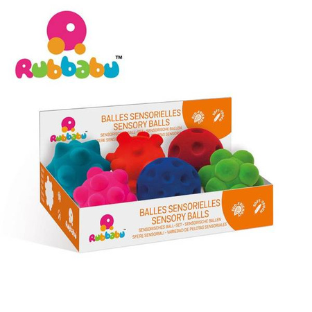 Rubbabu Zestaw 6 sensorycznych piłek z mocną fakturą (opakowanie zbiorcze 6 szt.)