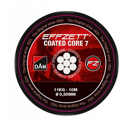 MATERIAŁ NA PRZYPON STALOWY EFFZETT COATED CORE7 BLACK 11KG / 10M DAM 56419