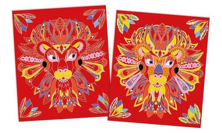 Zestaw kreatywny Do zdrapywania Zwierzęce mandale 7+, Janod