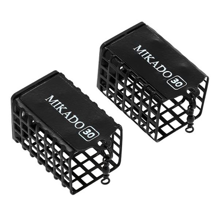 KOSZYCZEK - KWADRATOWY Z DENKIEM -40g - (30x30x55mm) - CZARNY - op.2szt MIKADO AMKZ-09-40-B