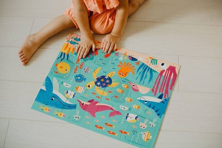 Mudpuppy Puzzle z okienkami Przyjęcie w oceanie 12 elementów 2+