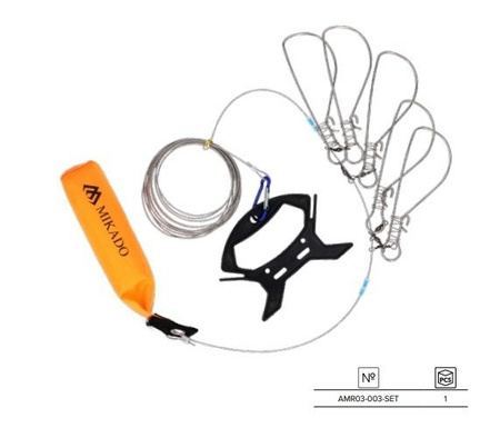 ZESTAW AGRAFEK Z LINKĄ DO PRZETRZYMYWANIA RYB - 14CM - op.5 szt. MIKADO AMR03-003-SET