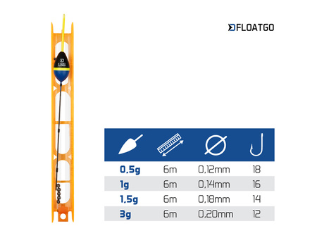 Gotowy zestaw ze spławikiem do tyczki Delphin FloatGO 6m/0,5g Delphin (101004301)