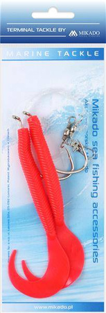 ZESTAW MORSKI - PILK D-TWIST RIG 14cm - hak 2x8/0 (RED) MIKADO LS-A075-14-01