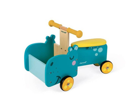 Drewniany jeździk ze skrzynią Hipopotam, Janod