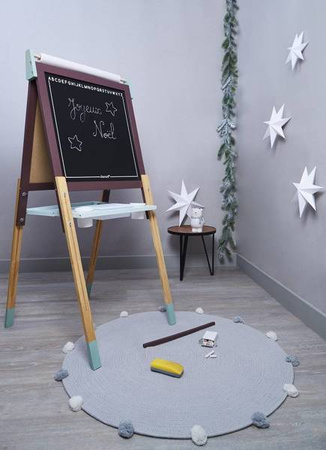 Duża drewniana tablica brązowa z 14 akcesoriami, Janod