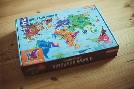 Mudpuppy Puzzle Świat dinozaurów z elementami w kształcie dinozaurów 80 elementów 5+