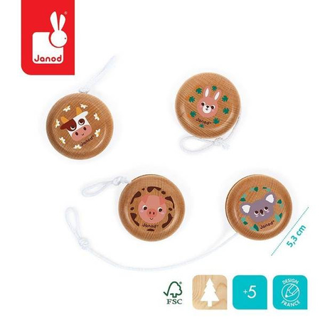 Drewniane jojo Pocket 5+, opakowanie zbiorcze 28 sztuk (4 rodzaje), Janod