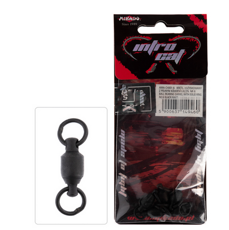 KRĘTLIK ŁOŻYSKOWANY Z PEŁNYM KÓŁKIEM ŁĄCZN. - BLACK MATT - Nr. 6 - op.5szt. MIKADO AMA-C4001-6