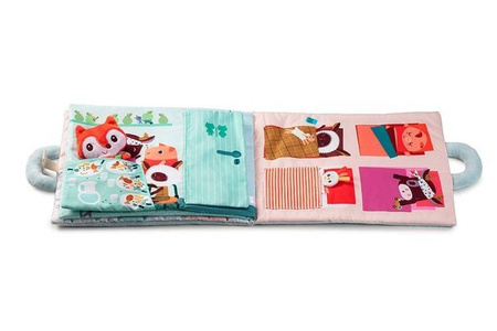 LILLIPUTIENS Miękka książeczka aktywizująca z mini - przytulanką „Dzień dobry, mały lisku” 18 m+