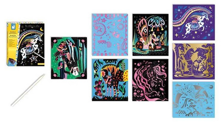 Zestaw kreatywny Do zdrapywania Konie i jednorożce 7+, Janod