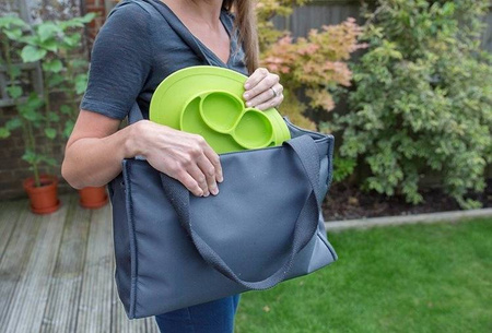 EZPZ Silikonowy talerzyk z podkładką mały 2w1 Mini Mat zielony