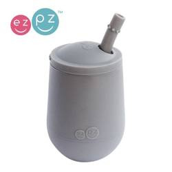 EZPZ Silikonowy kubeczek ze słomką Mini Cup + Straw Training System 120 ml szary