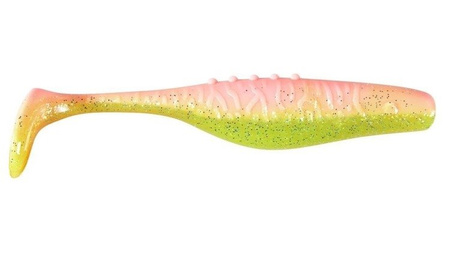 V-LURES Mamba II PRO - ZANDER FREAK 3,5"/8.5cm 3szt./bag CHARTREUSE/PINK silver BOX    DRAGON CHE-MM35D-30-301