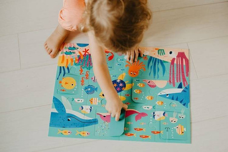 Mudpuppy Puzzle z okienkami Przyjęcie w oceanie 12 elementów 2+