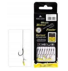 HACZYK DO METODY 10 cm PUSH STOP - haczyk z zadziorem: 8 / plecionka: 0.14 mm - op.8szt MIKADO HMFB212P-8