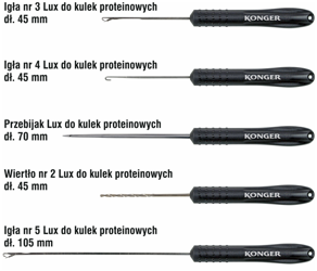 WIERTŁO DO KULEK NR.2 lux DŁ.45mm OP.5SZT TEAM CARP KONGER 960000071