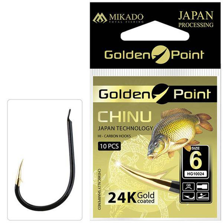 HACZYK KARPIOWY GOLDEN POINT - CHINU Nr  4 GB - torebka 10szt. MIKADO HG10024-4GB