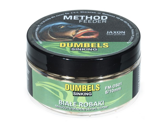 DUMBELS SINKING METHOD FEEDER 8/10MM BIAŁE ROBAKI 50G JAXON FM-DS01