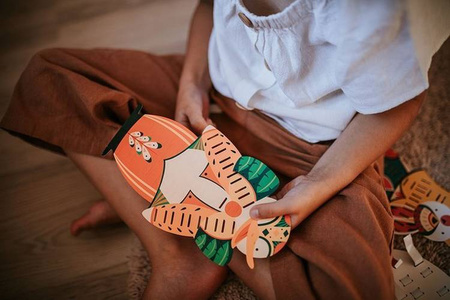 Zestaw kreatywny Papierowa przeplatanka Zabawne zwierzaki 5+, Janod