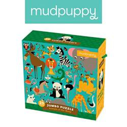 Mudpuppy Puzzle podłogowe Jumbo Zwierzęta Świata 25 elementów 2+