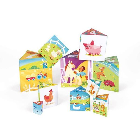 Piramida wieża 10 trójkątnych kostek Farma, Janod