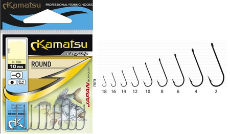 HACZYKI, HAKI NA BOCZNY TROK Z OCZKIEM CZARNY NIKIEL ROUND ROZMIAR 12 KAMATSU 511500312