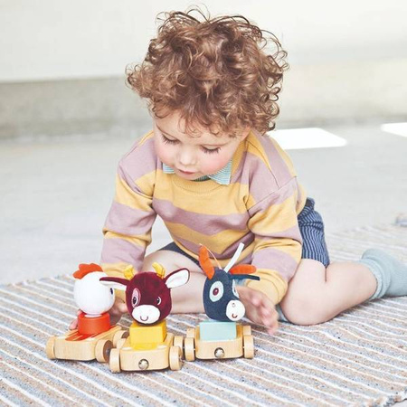 LILLIPUTIENS Zestaw 3 drewnianych pojazdów Farma 12+