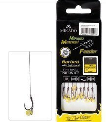 HACZYK DO METODY 10 cm Z GUMKĄ - haczyk z zadziorem: 8 / plecionka: 0.14 mm - op.8szt MIKADO HMFB212G-8