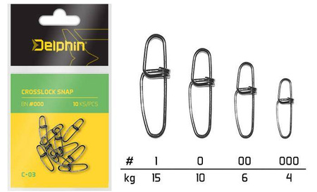 AGRAFKA Crosslock Snap C-03/10szt BN/rozmiar 00 Delphin (969C03001)